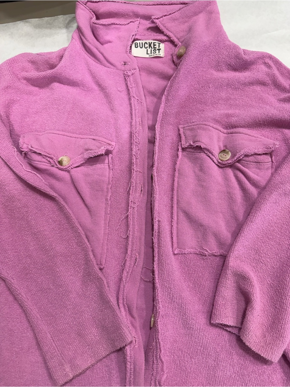 BUCKETLIST Women's Pink Terry Cloth Jacket size small